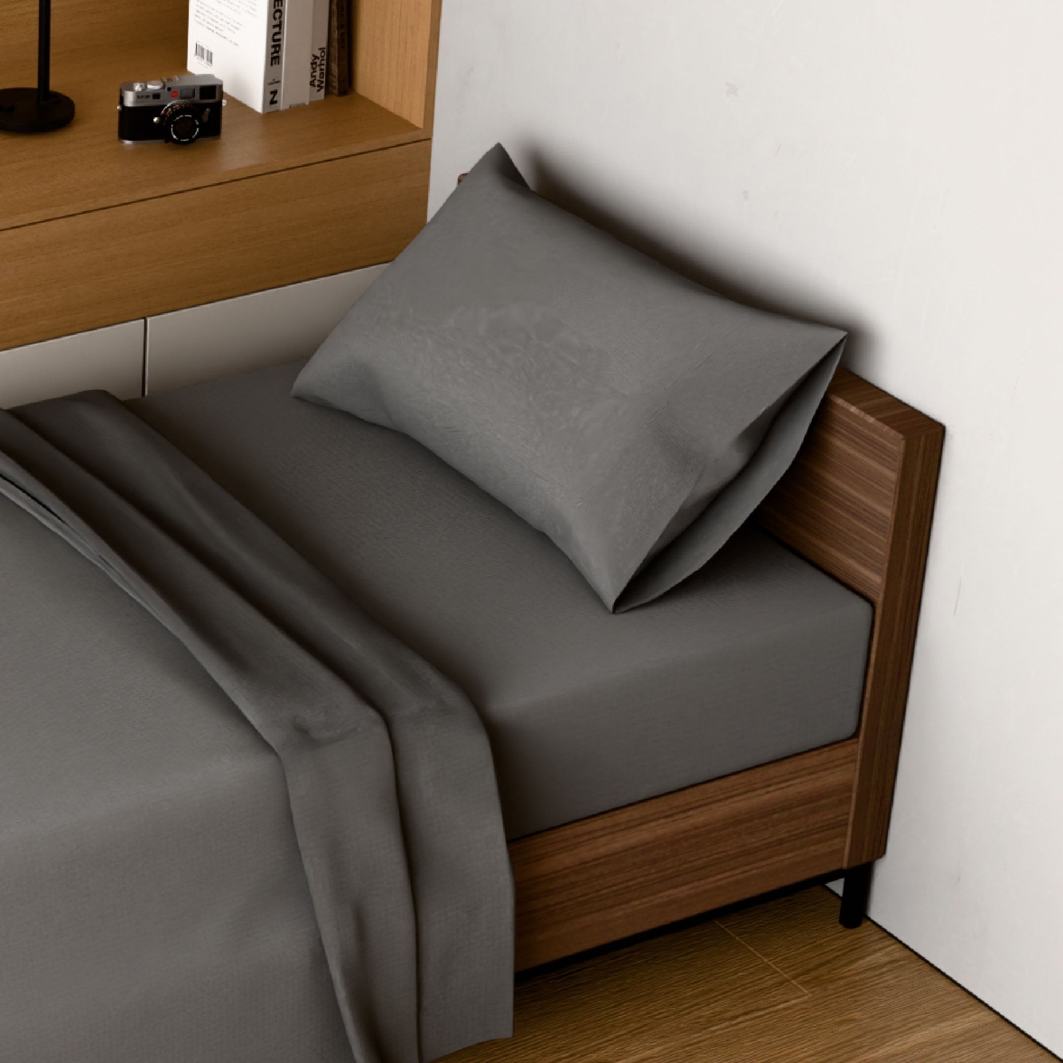 Bedding Twin Bed Sheets Set - 3 Piece Bedding - Brushed Microfiber - Shrinkage And Fade Resistant - Easy Care (Twin, Grey)_voghion.com